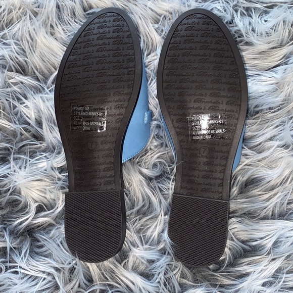 Breckelle's Light Blue Faux Leather Slip On Loafers - Picture 6 of 7